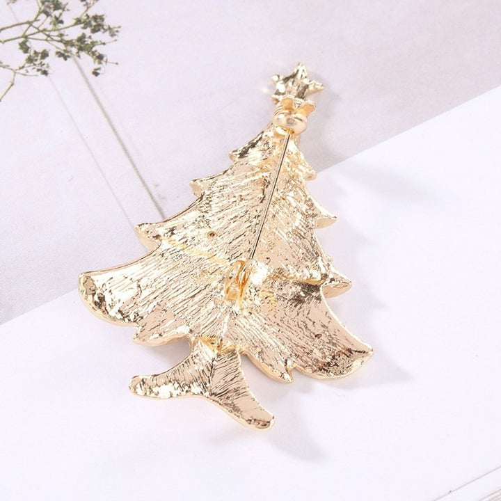 Women Rhinestone Inlaid Christmas Tree Brooch Pin Corsage Scarf Badge Xmas Gift Image 8