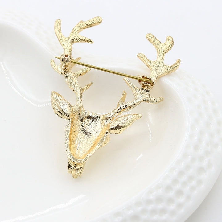 Fashion Unisex Deer Head Antlers Brooch Pin Scarf Lapel Jewelry Christmas Gift Image 3