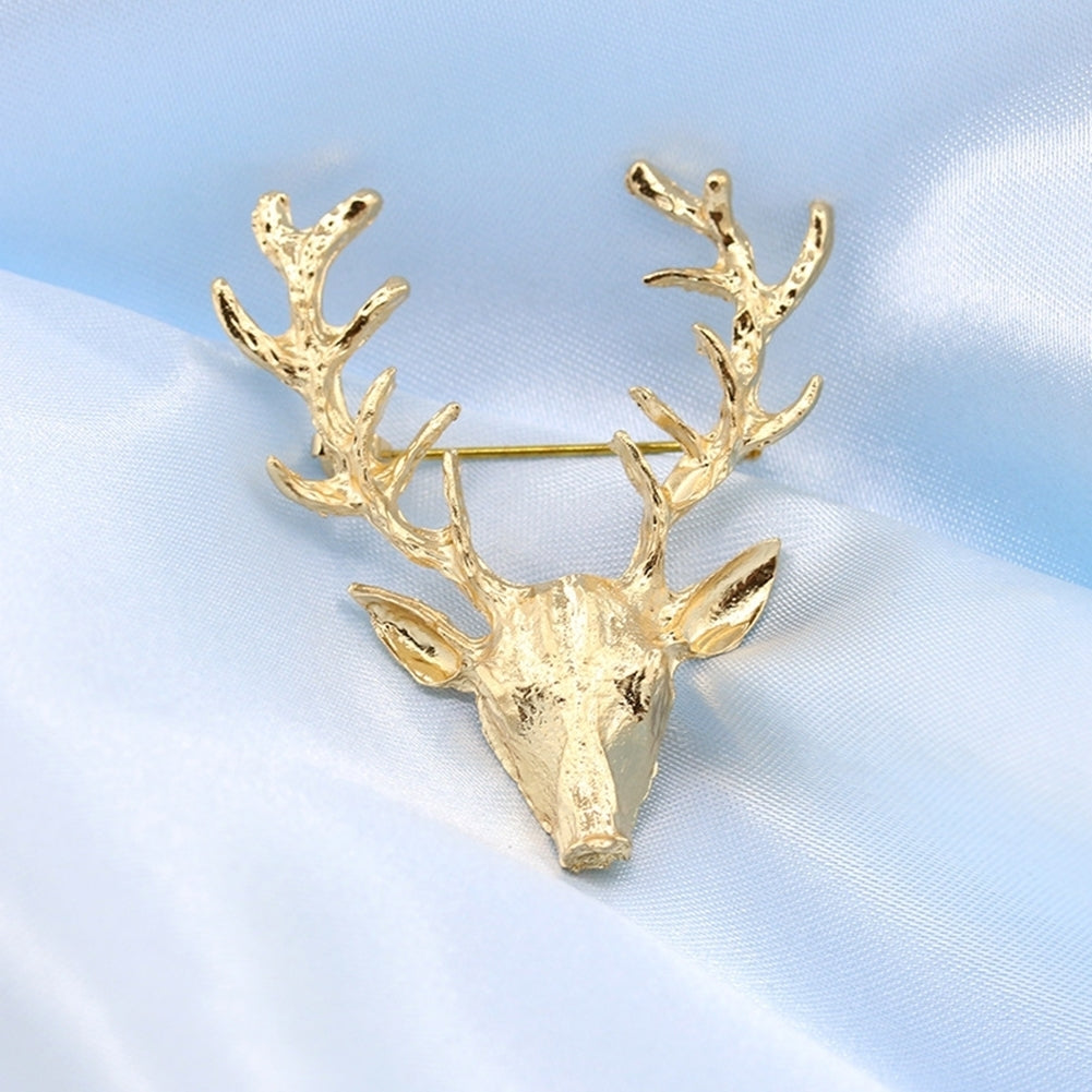 Fashion Unisex Deer Head Antlers Brooch Pin Scarf Lapel Jewelry Christmas Gift Image 4