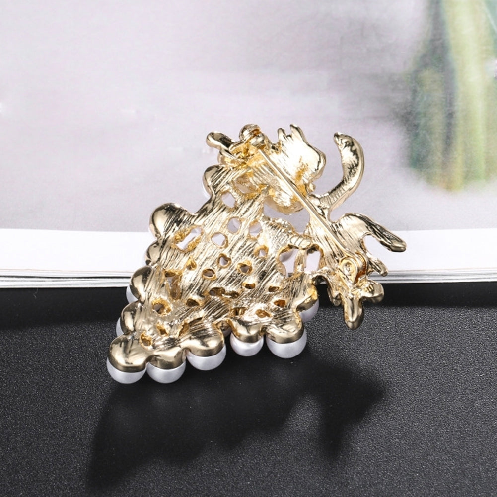 Elegant Women Faux Pearl Rhinestone Grapes Brooch Pin Dress Scarf Accessory Image 4