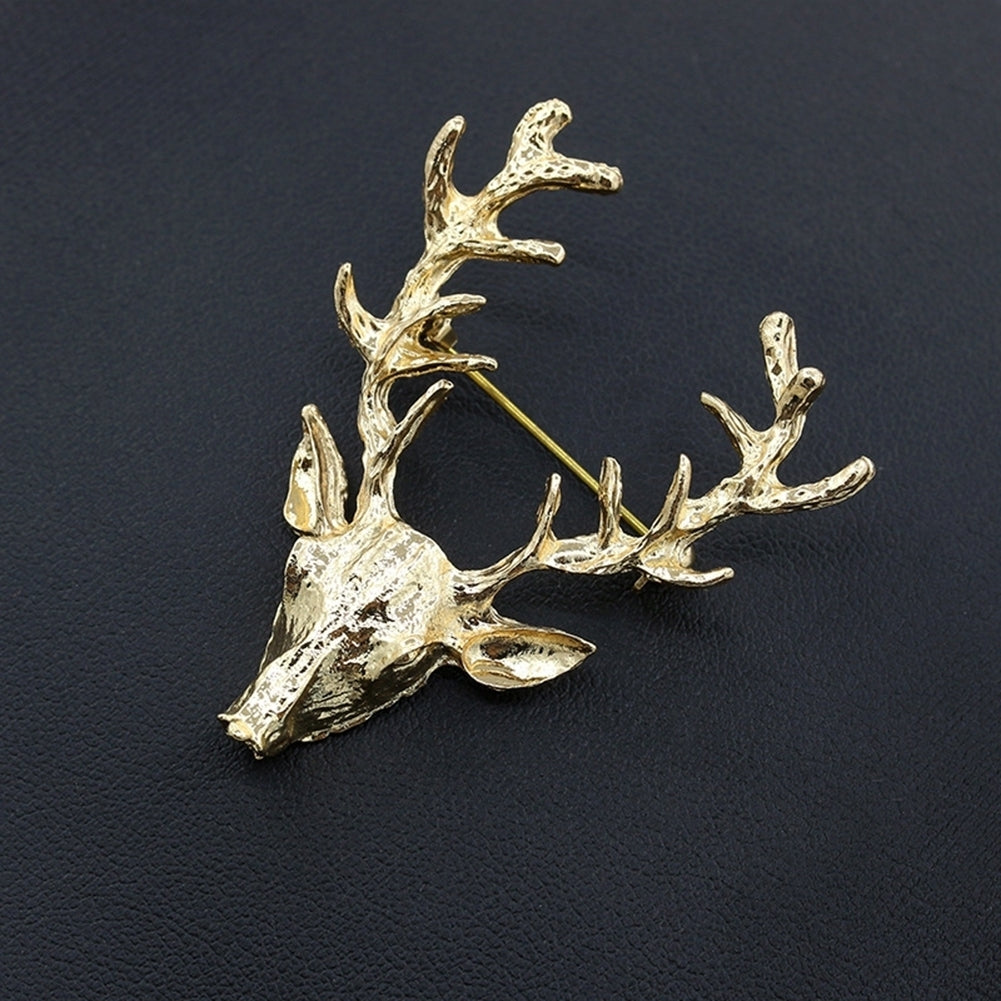 Fashion Unisex Deer Head Antlers Brooch Pin Scarf Lapel Jewelry Christmas Gift Image 7