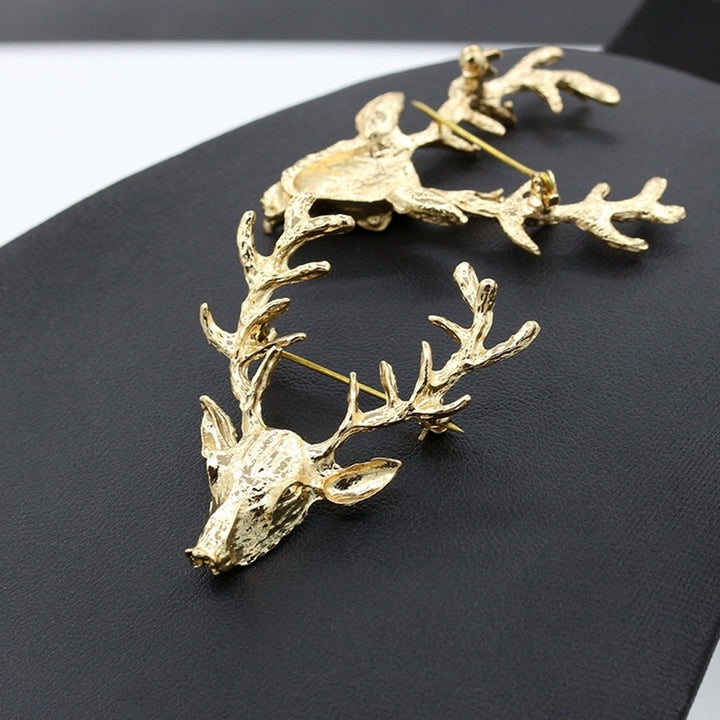 Fashion Unisex Deer Head Antlers Brooch Pin Scarf Lapel Jewelry Christmas Gift Image 8