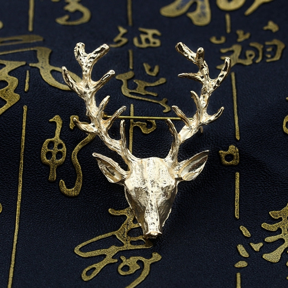 Fashion Unisex Deer Head Antlers Brooch Pin Scarf Lapel Jewelry Christmas Gift Image 9