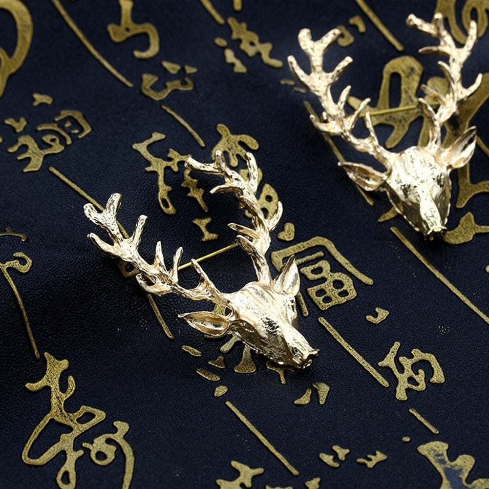 Fashion Unisex Deer Head Antlers Brooch Pin Scarf Lapel Jewelry Christmas Gift Image 10