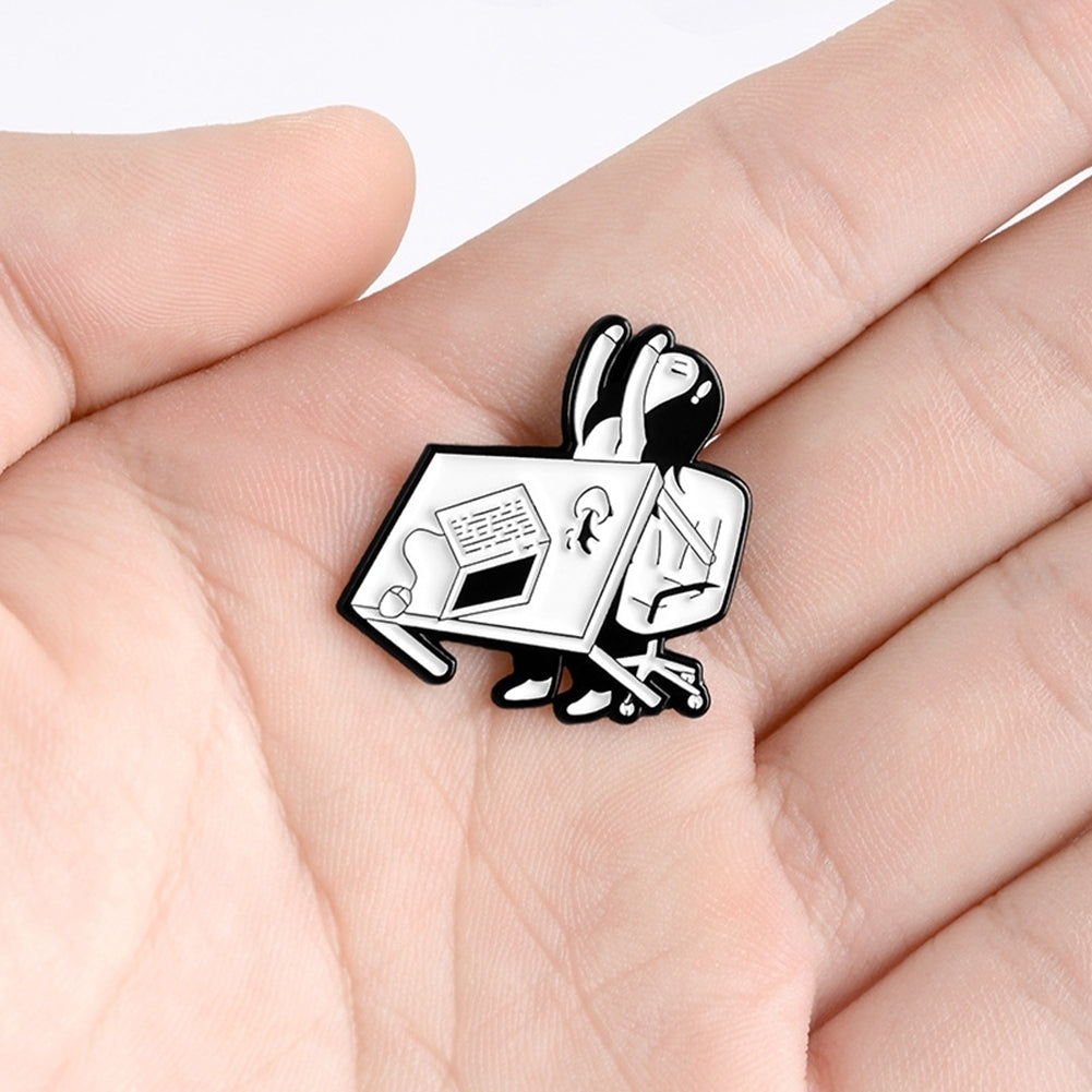 Chic Office Girl Lift Table Alloy Enamel Brooch Pin Jacket Lapel Badge Decor Image 8