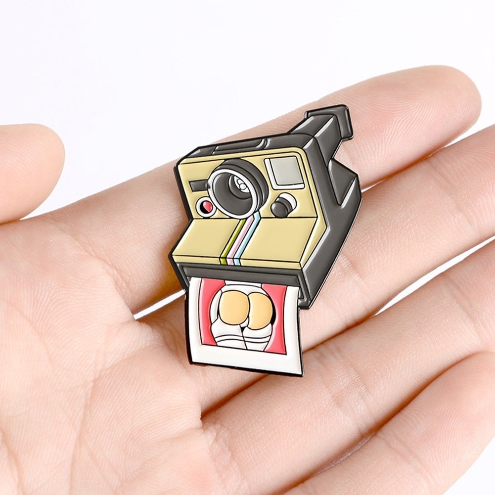 Fashion Cartoon Camera Enamel Alloy Brooch Pin Badge Lapel Denim Jacket Decor Image 9