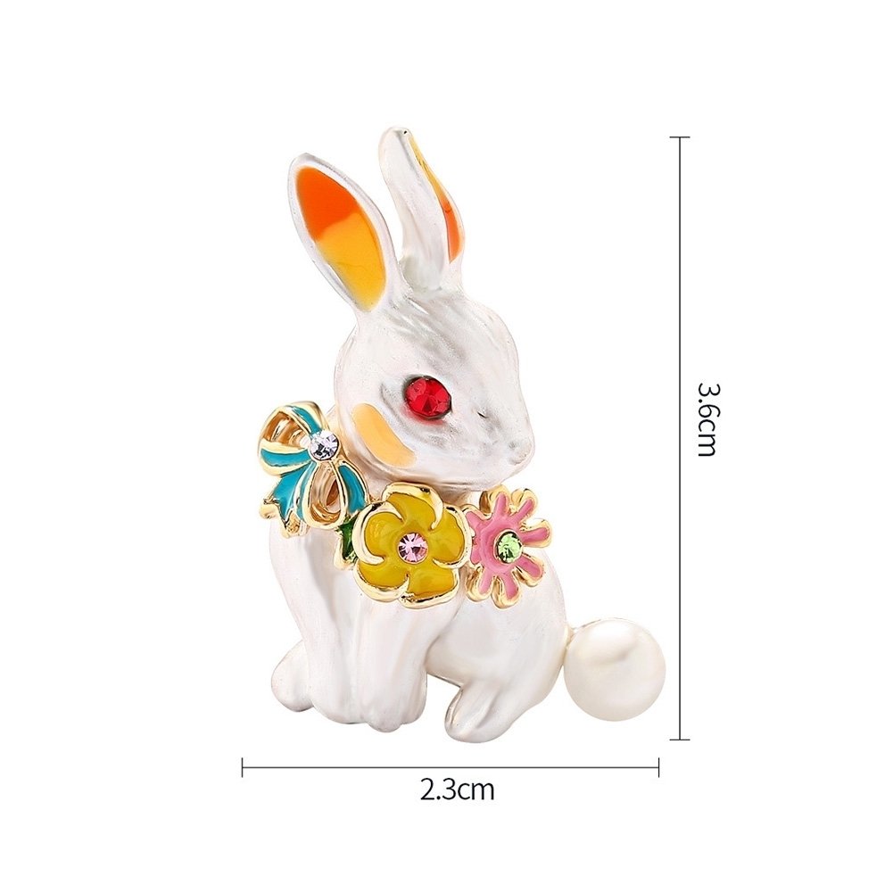 Women Rabbit Rhinestone Enamel Brooch Pin Badge Banquet Party Suit Lapel Decor Image 7