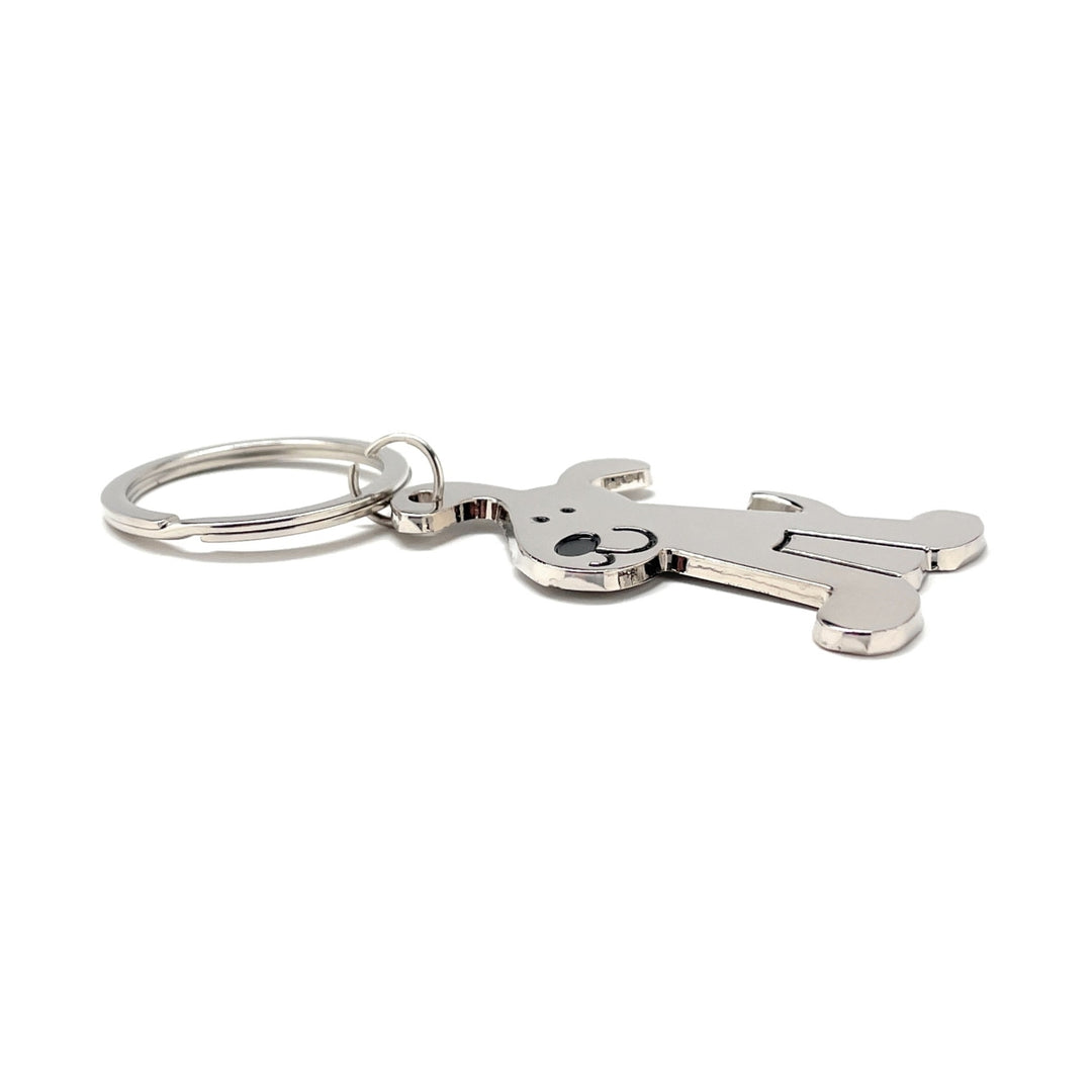 Dog Keychain Solid Silver with Black Enamel Charm Puppy Key Chain with Key Ring  Dog Gift Image 4