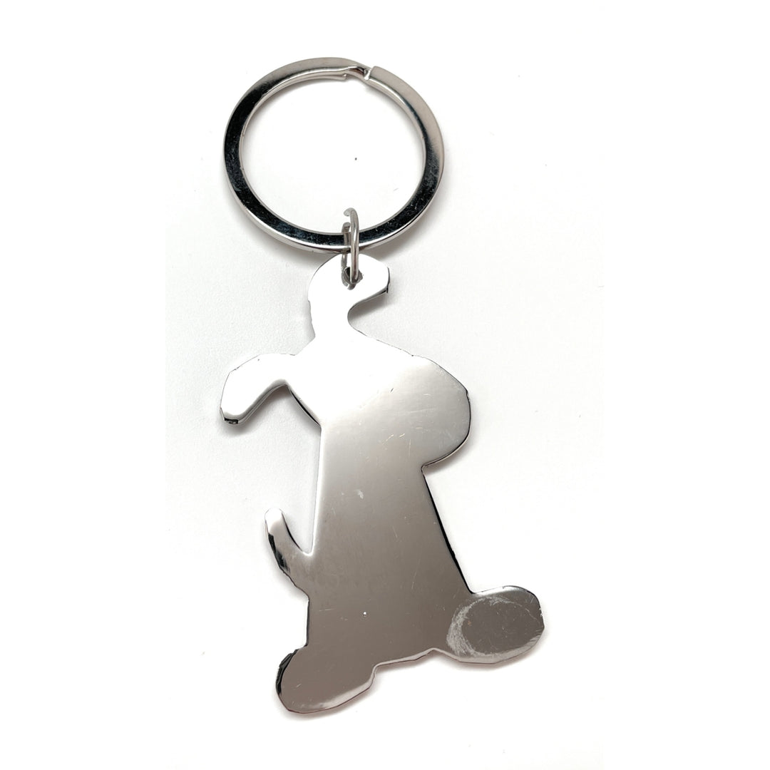 Dog Keychain Solid Silver with Black Enamel Charm Puppy Key Chain with Key Ring  Dog Gift Image 4