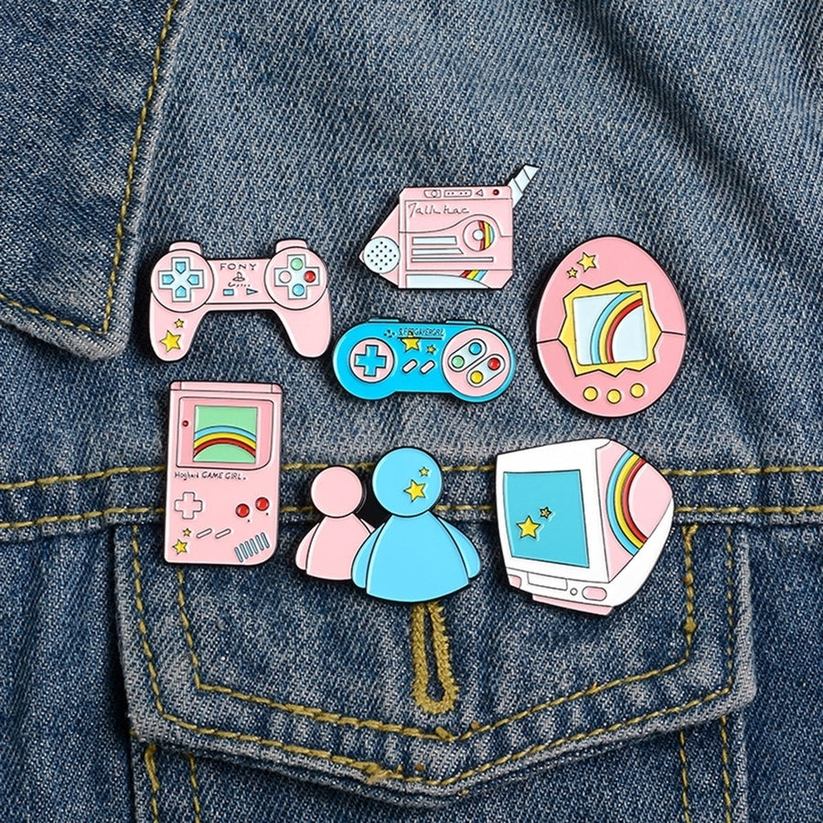 Cute Unisex Computer Game Machine Enamel Brooch Pin Bag Lapel Badge Decoration Image 1