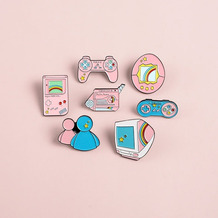 Cute Unisex Computer Game Machine Enamel Brooch Pin Bag Lapel Badge Decoration Image 11