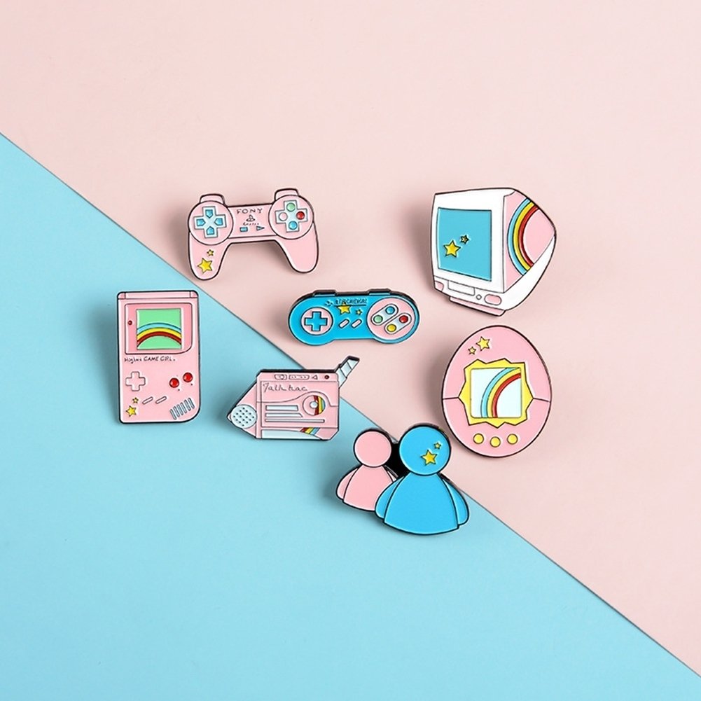 Cute Unisex Computer Game Machine Enamel Brooch Pin Bag Lapel Badge Decoration Image 12