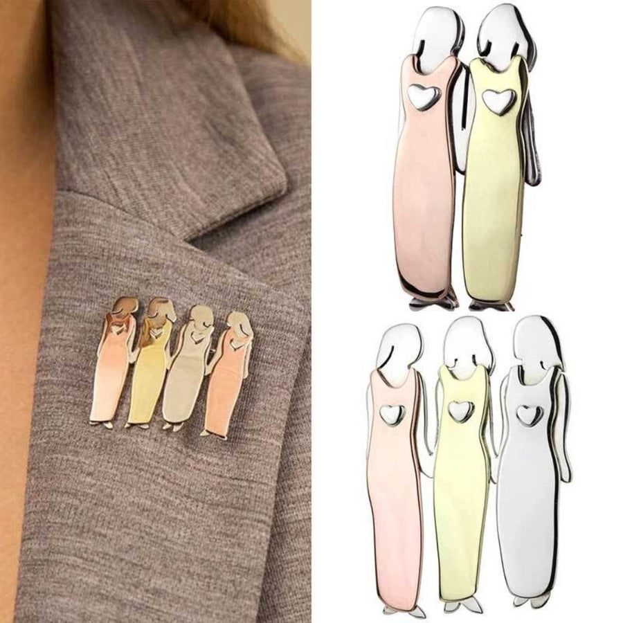 Fashion Women Best Friends Sisters Brooch Pin Shirt Cardigan Badge Xmas Gift Image 1