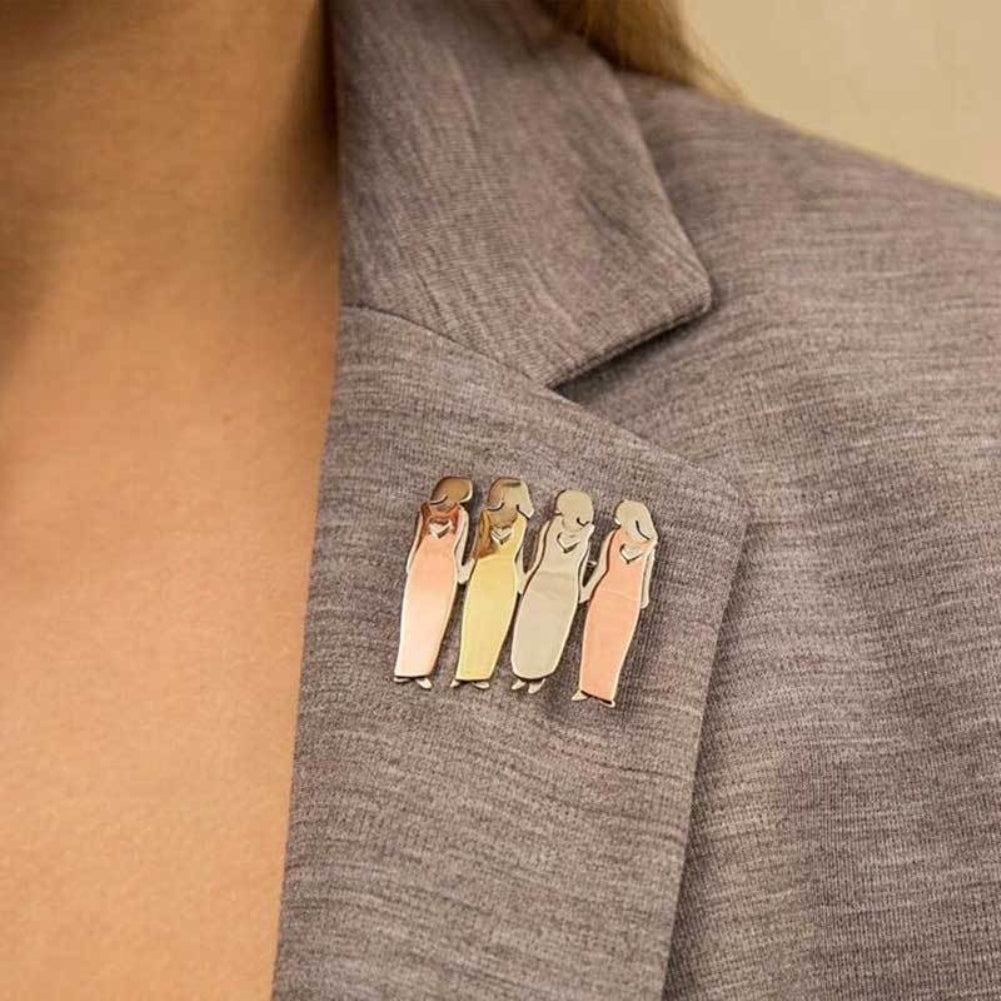 Fashion Women Best Friends Sisters Brooch Pin Shirt Cardigan Badge Xmas Gift Image 8