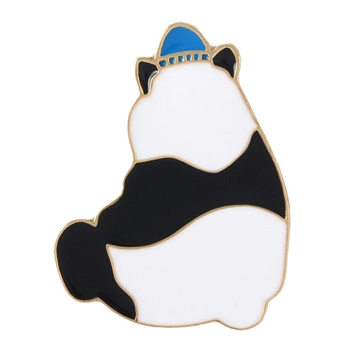 Unisex Cartoon Panda Hat Alloy Brooch Pin Badge Lapel Bag Denim Jacket Decor Image 3