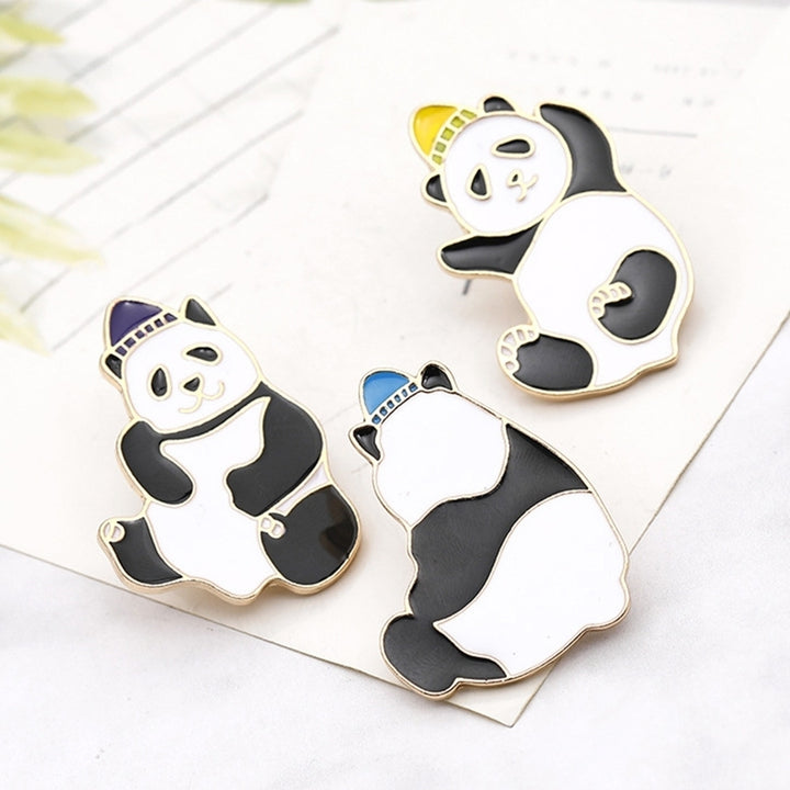 Unisex Cartoon Panda Hat Alloy Brooch Pin Badge Lapel Bag Denim Jacket Decor Image 9