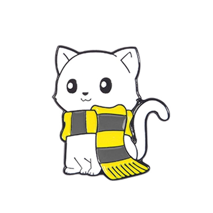 Unisex Cartoon Cat Scarf Shape Alloy Brooch Pin Lapel Denim Jacket Badge Decor Image 6