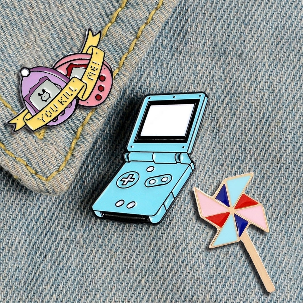 Cute Unisex Game Console Windmill Enamel Shape Brooch Pin Bag Badge Accessory Image 1