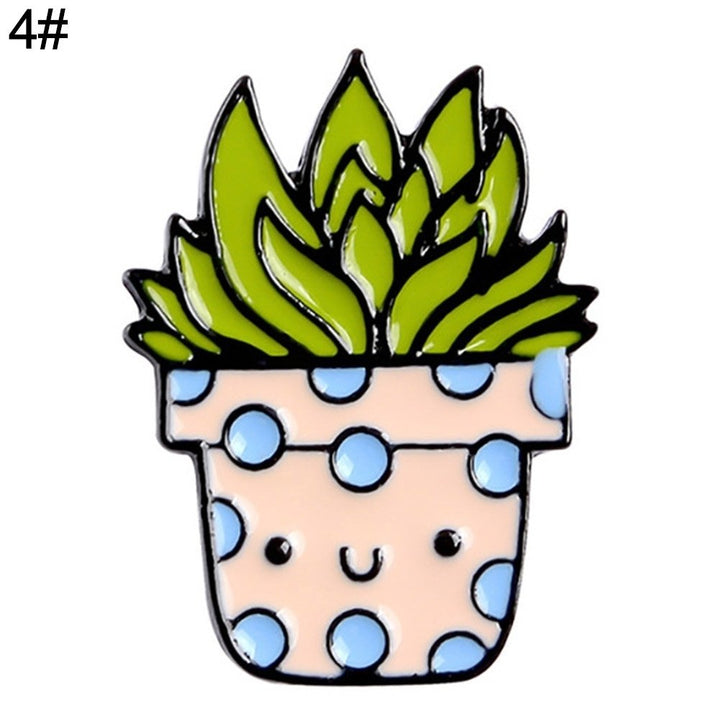 Unisex Cute Cartoon Cactus Succulent Enamel Plant Brooch Pin Badge Jewelry Gift Image 2