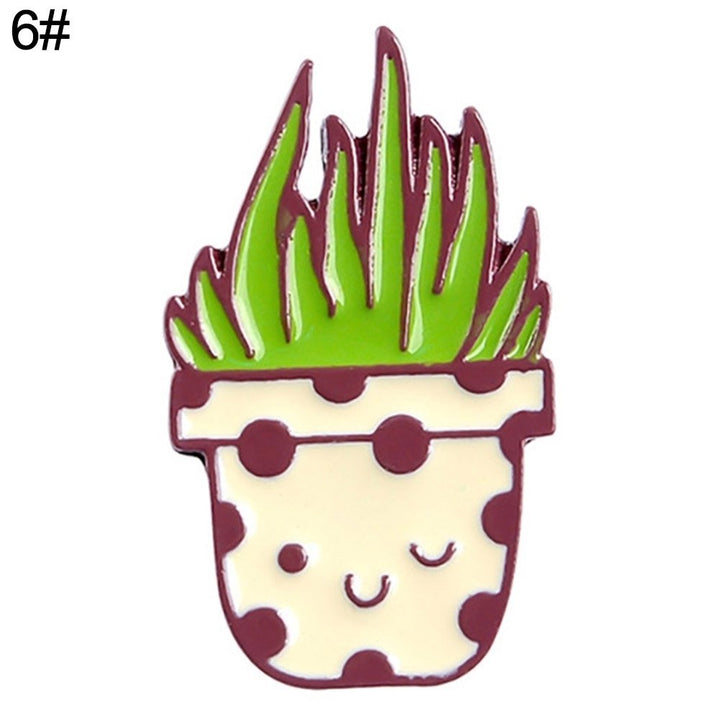 Unisex Cute Cartoon Cactus Succulent Enamel Plant Brooch Pin Badge Jewelry Gift Image 3