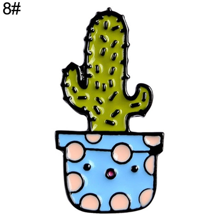 Unisex Cute Cartoon Cactus Succulent Enamel Plant Brooch Pin Badge Jewelry Gift Image 4