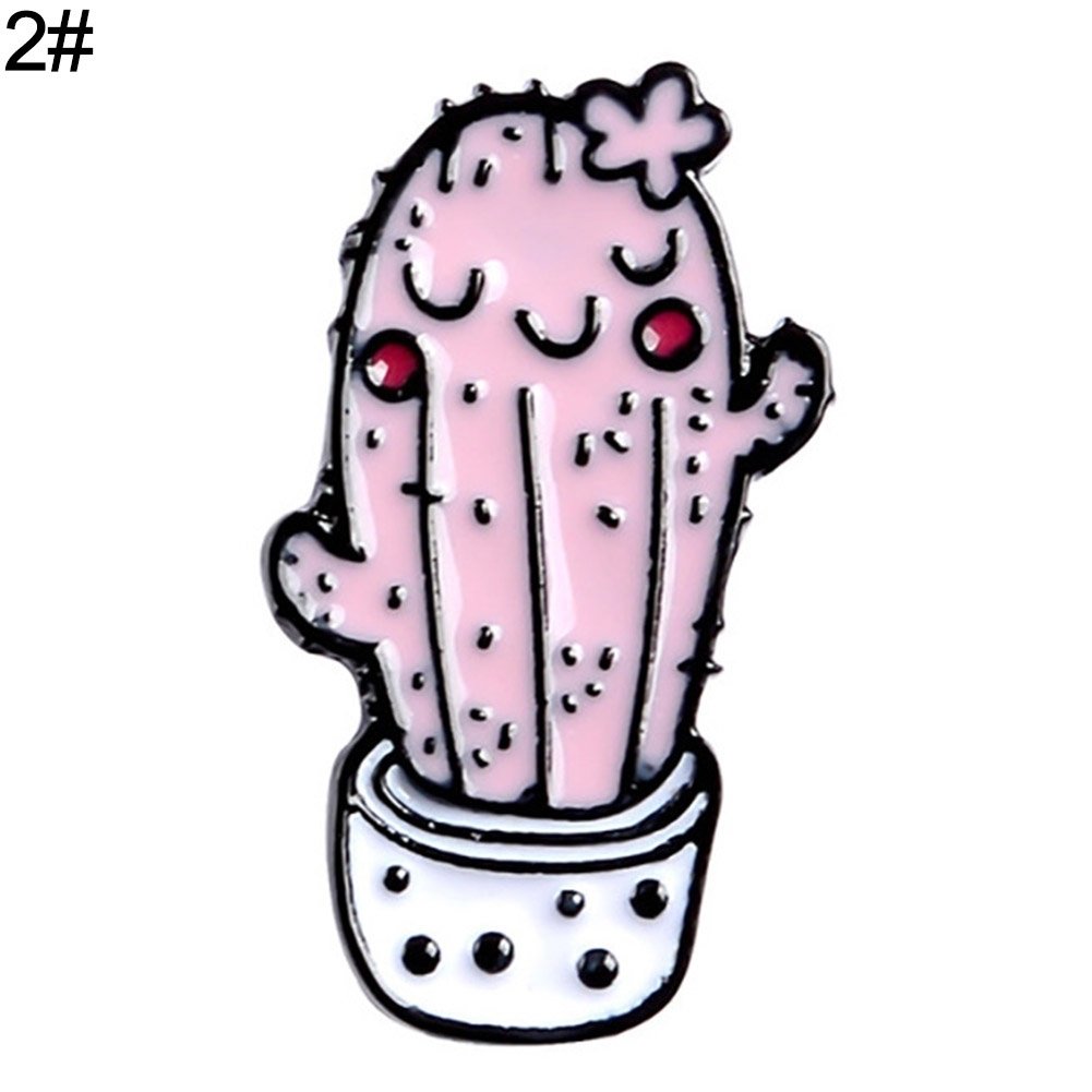 Unisex Cute Cartoon Cactus Succulent Enamel Plant Brooch Pin Badge Jewelry Gift Image 7