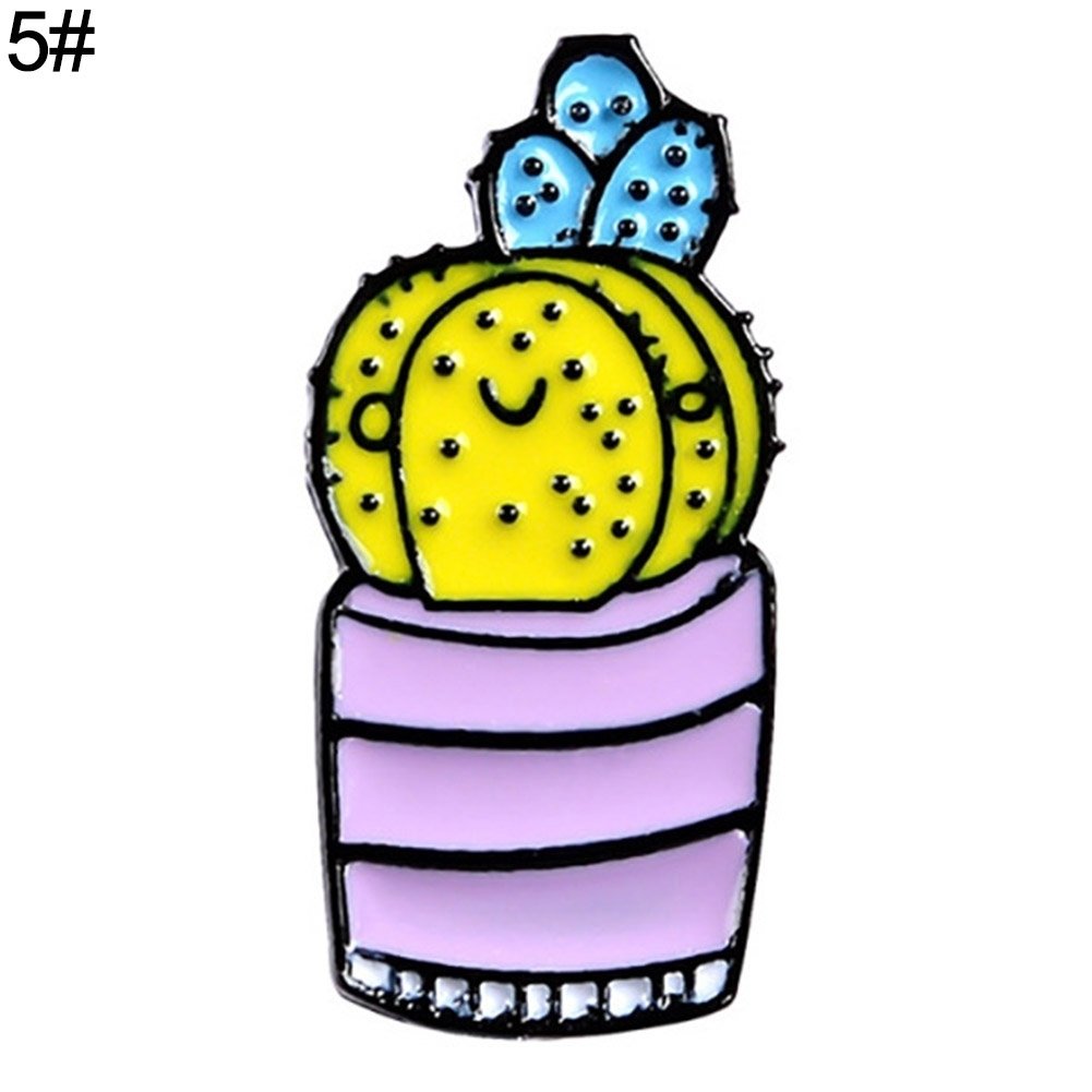 Unisex Cute Cartoon Cactus Succulent Enamel Plant Brooch Pin Badge Jewelry Gift Image 8