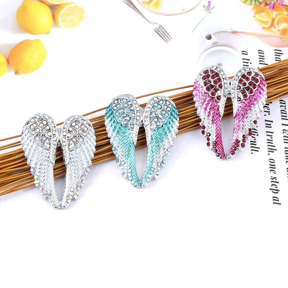 Women Rhinestone Inlaid Angel Wing Brooch Pin Cardigan Scarf Corsage Badge Decor Image 7