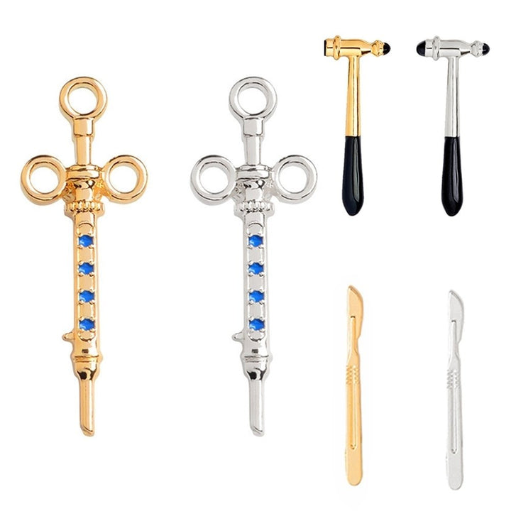 Unisex Injector Scalpel Hammer Shape Brooch Pin Bag Badge Lapel Jewelry Gift Image 1