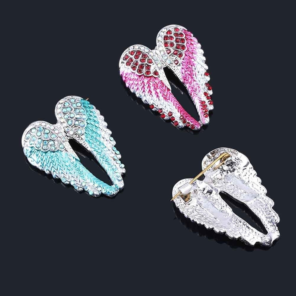 Women Rhinestone Inlaid Angel Wing Brooch Pin Cardigan Scarf Corsage Badge Decor Image 11