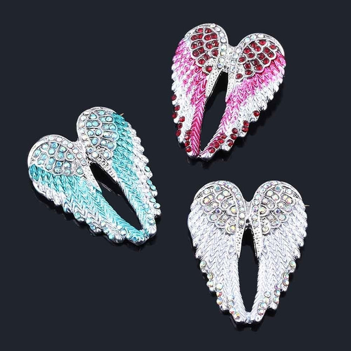 Women Rhinestone Inlaid Angel Wing Brooch Pin Cardigan Scarf Corsage Badge Decor Image 12