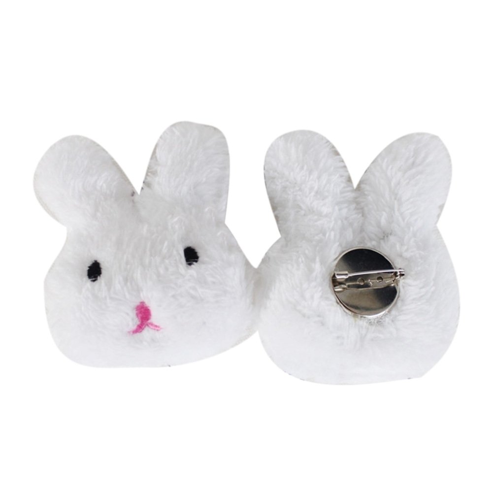 Lovely Rabbit Bear Plush Doll Brooch Pin Bag Decoration Jacket Lapel Accessory Image 1