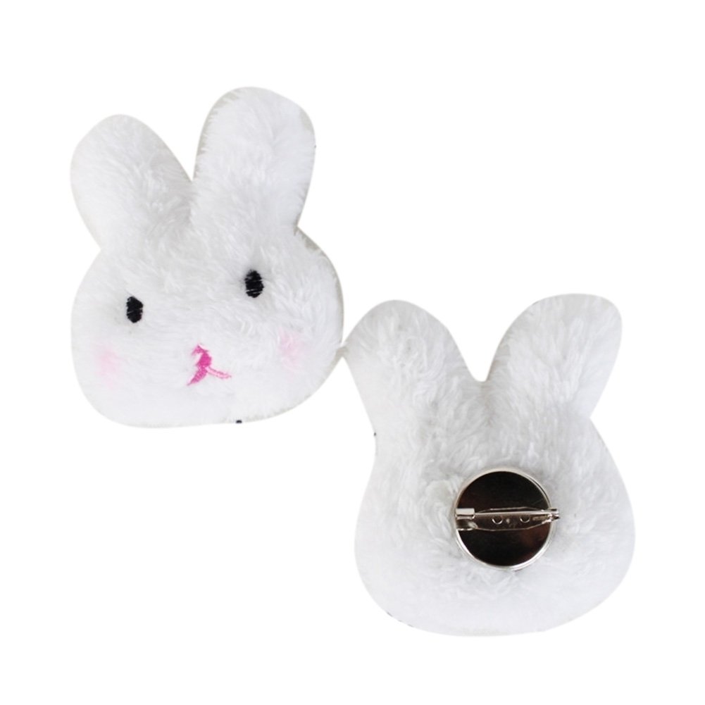 Lovely Rabbit Bear Plush Doll Brooch Pin Bag Decoration Jacket Lapel Accessory Image 1