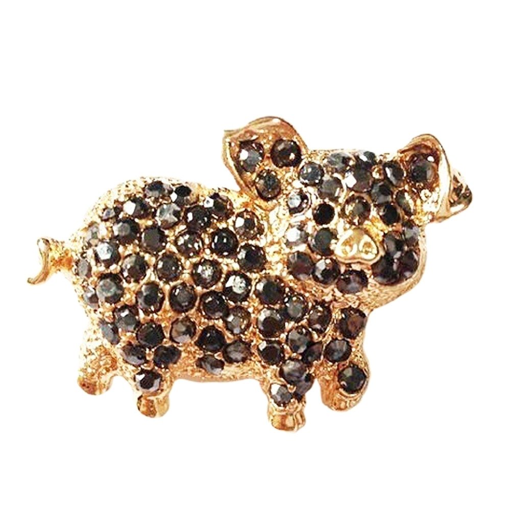 Women Rhinestone Inlaid Pig Brooch Pin Corsage Bag Badge Cloth Jewelry Accessory Image 7