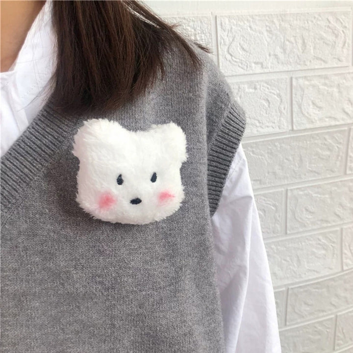 Lovely Rabbit Bear Plush Doll Brooch Pin Bag Decoration Jacket Lapel Accessory Image 6