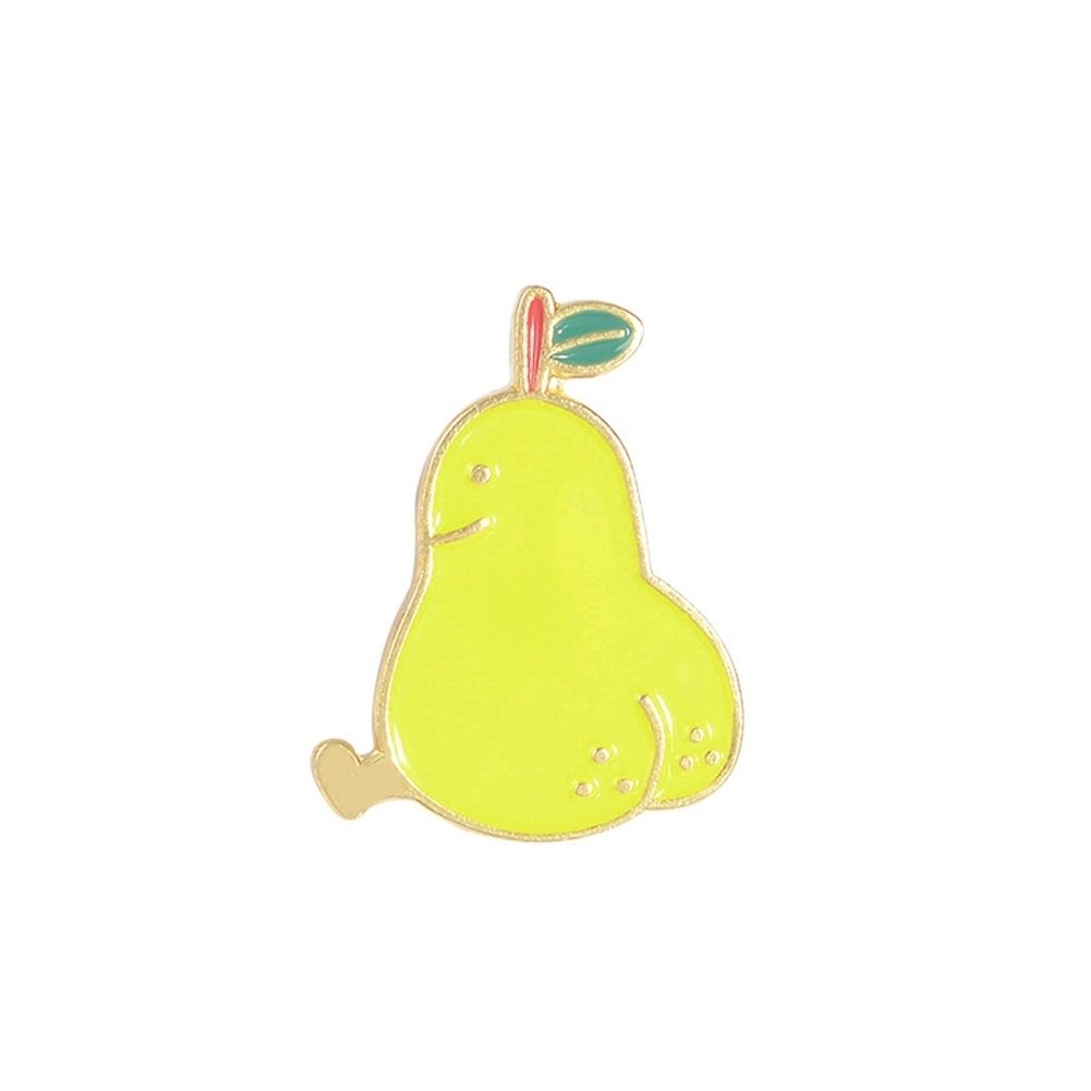 Unisex Walking Peach Pear Fruit Enamel Brooch Pin Badge Shawl Bag Clothes Decor Image 4