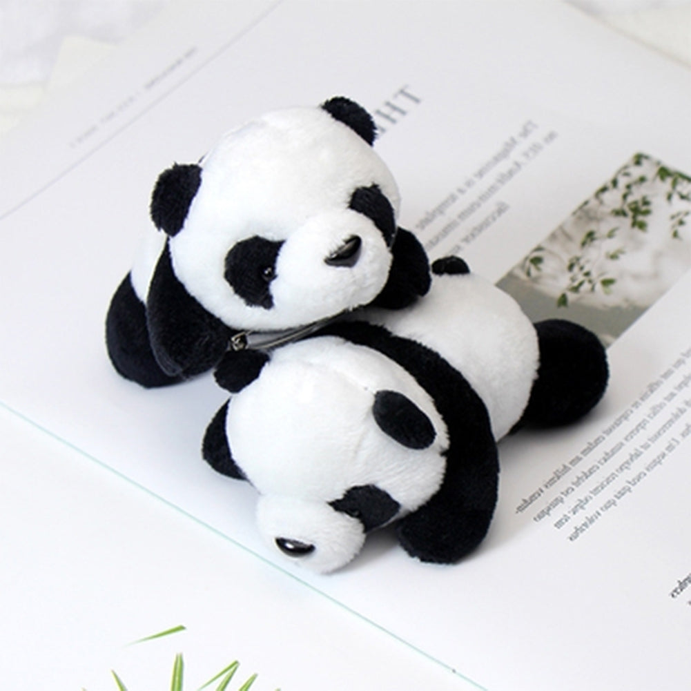 Cute Cartoon Plush Panda Brooch Pin Buckle Clothes Lapel Backpack Decor Gift Image 10