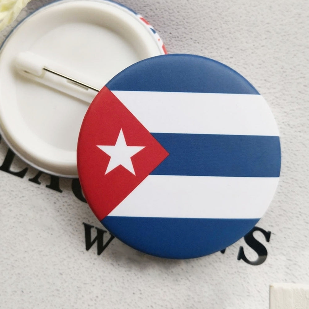 2Pcs Round Cuba National Flag Rainbow Map Brooch Pin Badge Clothes Decor Image 2