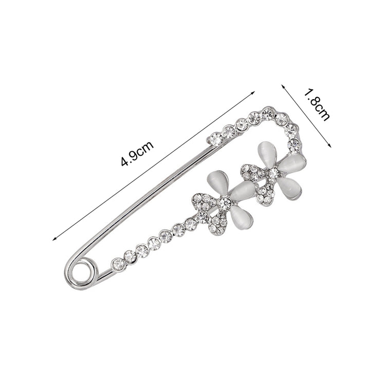 Women Classic Rhinestone Decoration Flower Design Alloy Brooch Pin Jewelry Gift Image 7