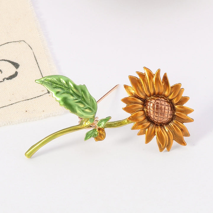 Summer Style Sunflower Shape Jewelry Gift Creative Brooch Pin for Party Image 4