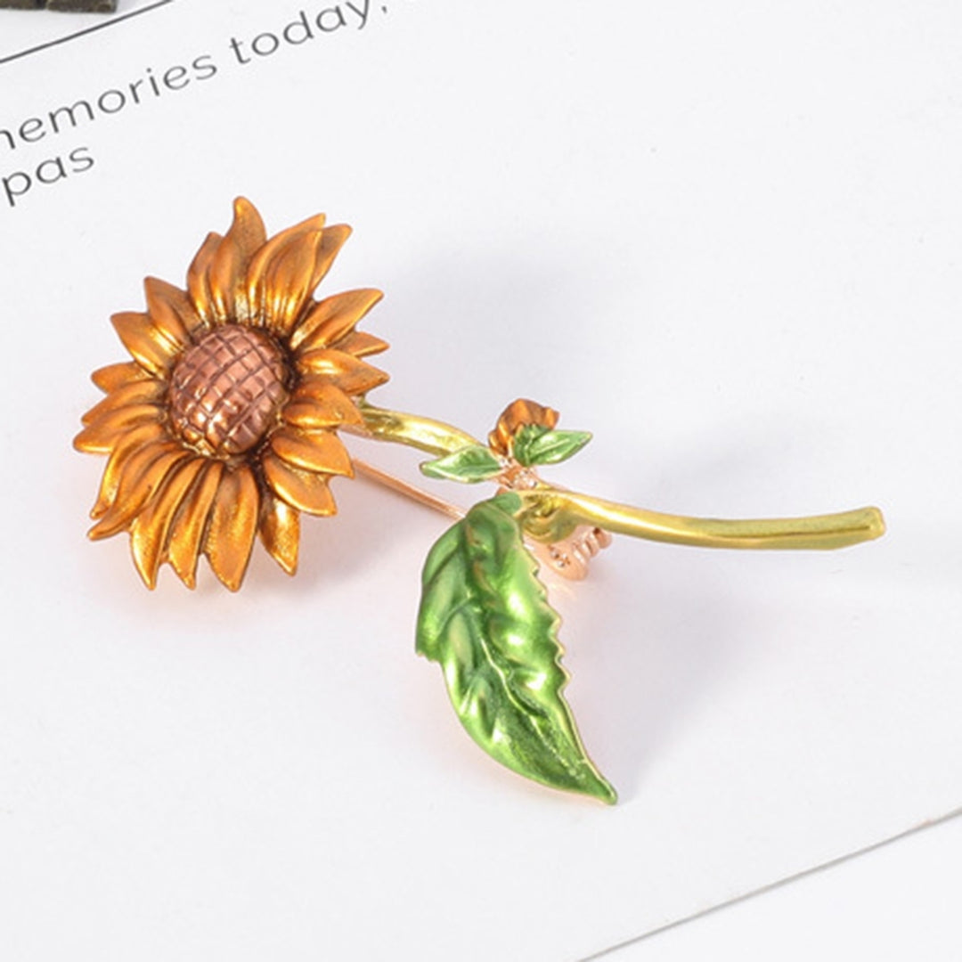 Summer Style Sunflower Shape Jewelry Gift Creative Brooch Pin for Party Image 6