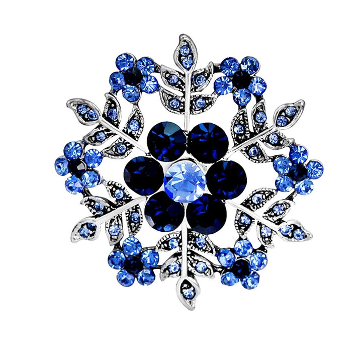 Fashion Women Snowflake Floral Circle Rhinestone Brooch Pin Christmas Jewelry Image 3