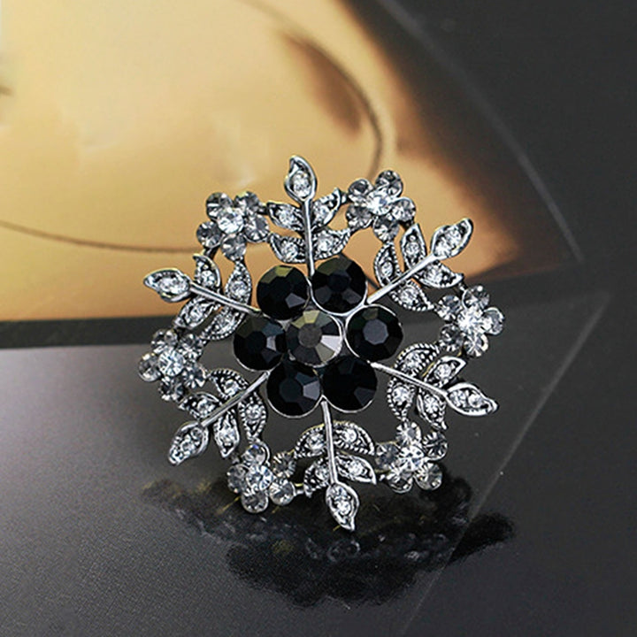 Fashion Women Snowflake Floral Circle Rhinestone Brooch Pin Christmas Jewelry Image 4