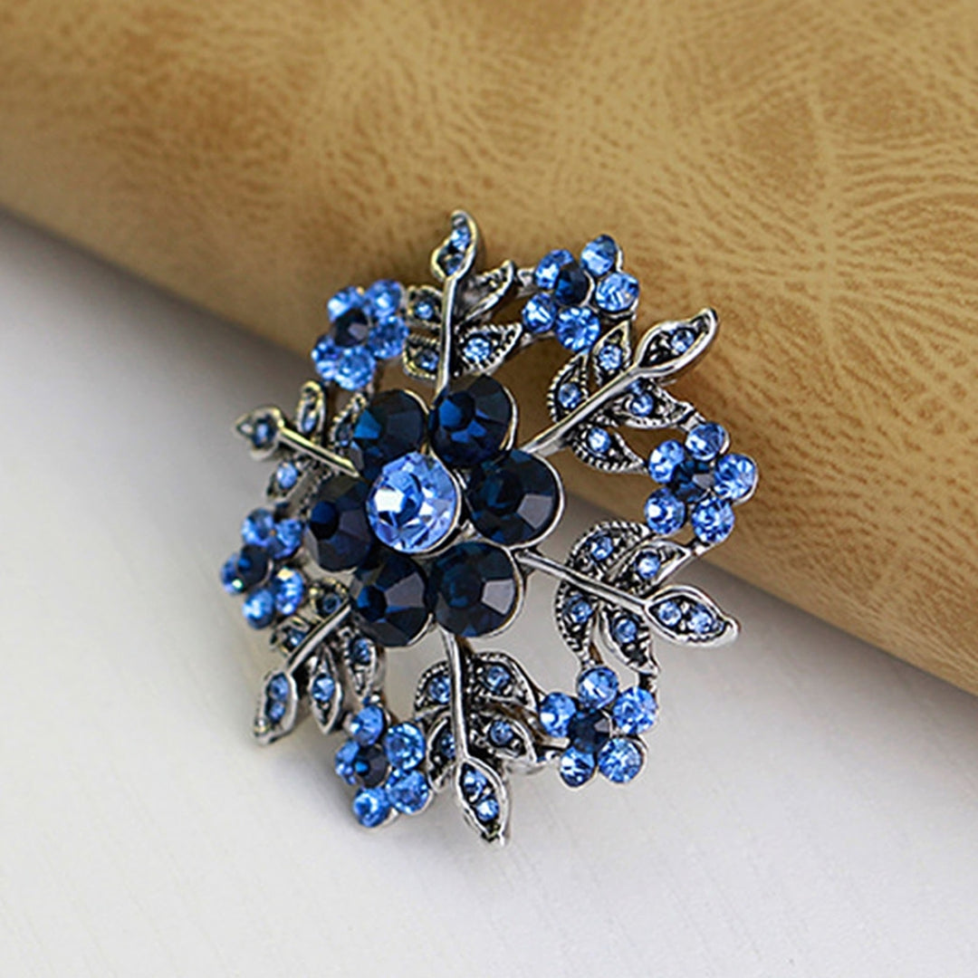 Fashion Women Snowflake Floral Circle Rhinestone Brooch Pin Christmas Jewelry Image 6