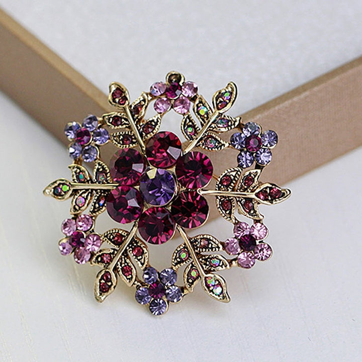 Fashion Women Snowflake Floral Circle Rhinestone Brooch Pin Christmas Jewelry Image 9