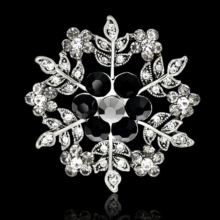 Fashion Women Snowflake Floral Circle Rhinestone Brooch Pin Christmas Jewelry Image 12