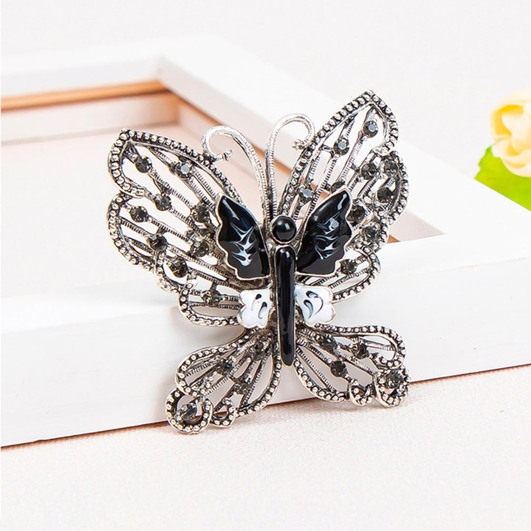 Luxury Multicolor Rhinestone Shiny Butterfly Shape Brooch Pin Clothes Accessory Image 11