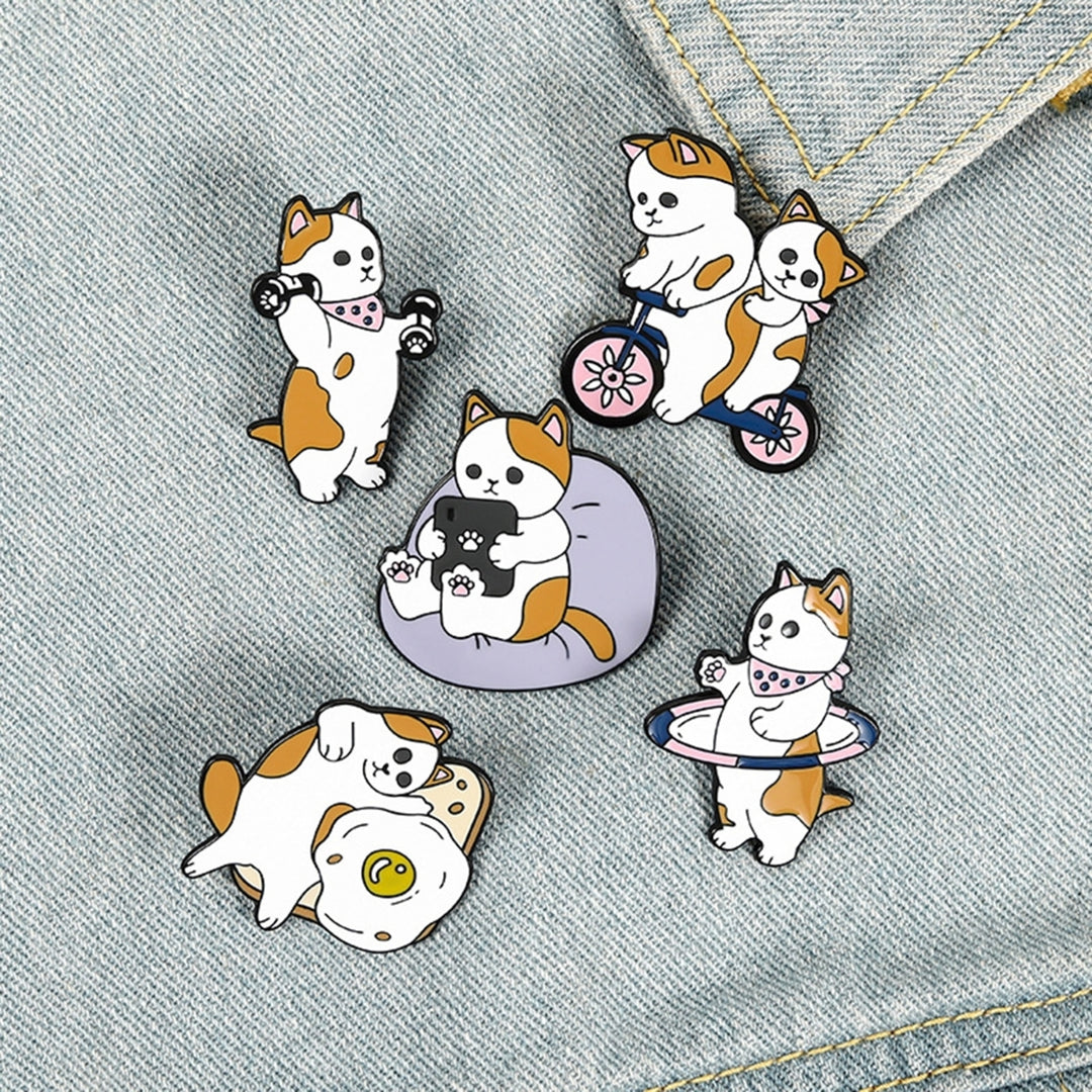 Cartoon Puppy Fitness Sports Brooch Bag Hats Collar Pin Decor Garment Badge Gift Image 1