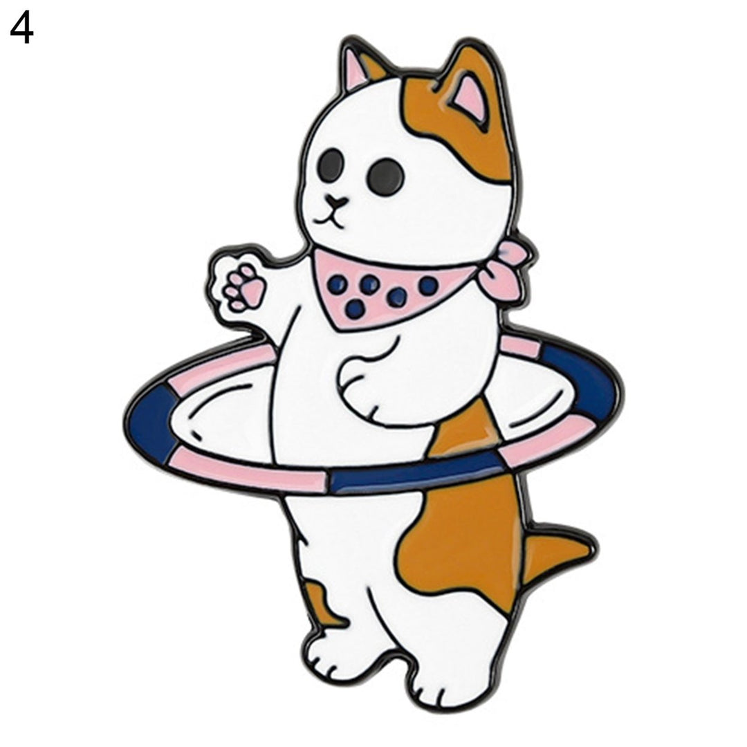 Cartoon Puppy Fitness Sports Brooch Bag Hats Collar Pin Decor Garment Badge Gift Image 4