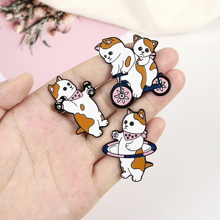 Cartoon Puppy Fitness Sports Brooch Bag Hats Collar Pin Decor Garment Badge Gift Image 8